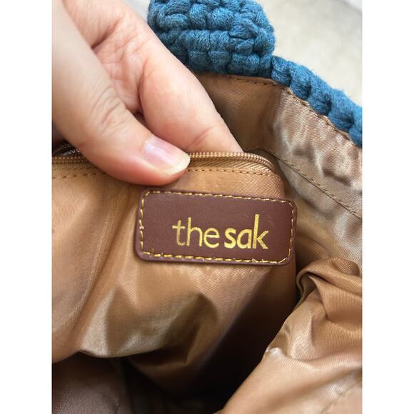 The Sak Orange & Blue Stripe Crochet & Tassel Knit Tote Bag - Picture 4 of 5